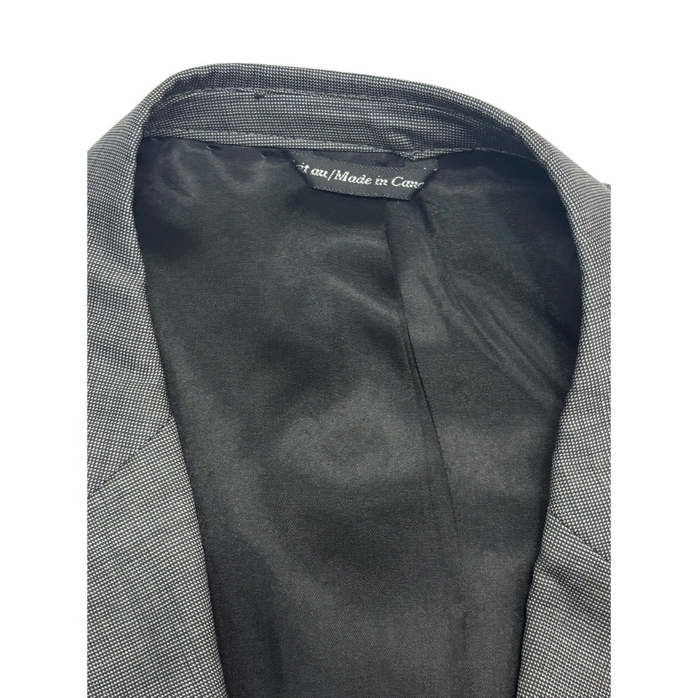 Gray Nailhead 54T 54L Blazer Jacket Sport Suit Coat 100% Wool All Season Mens - Picture 3 of 11